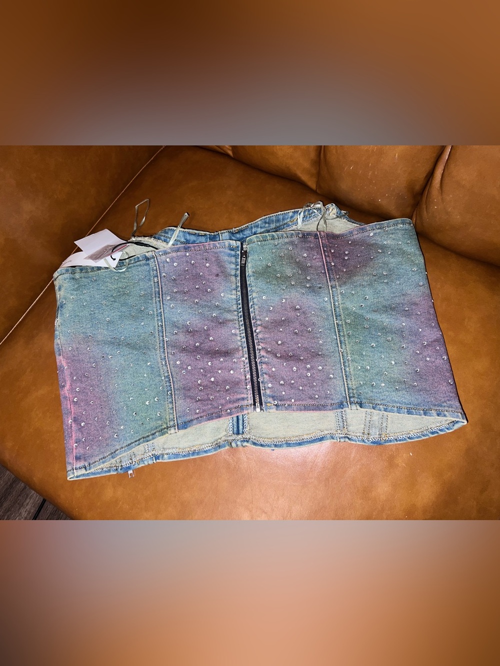AKIRA Galaxy Girl Rhinestone Denim Corset size size 1X - Picture 12 of 16